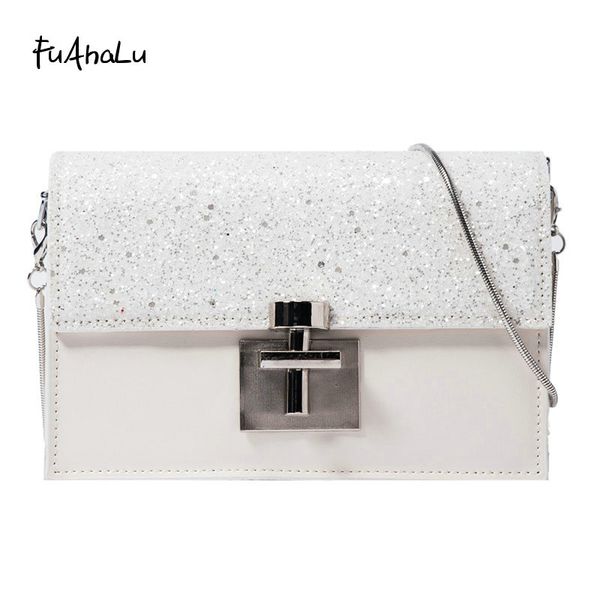

fuahalu senior sense bag female new wave korean version of the wild sequins fashion foreign gas chain slung small flap ba