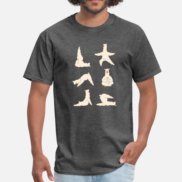 

funny llama yoga namsate gift for fitness lovers t shirt men create 100% cotton crew neck homme loose humor spring autumn slim shirt