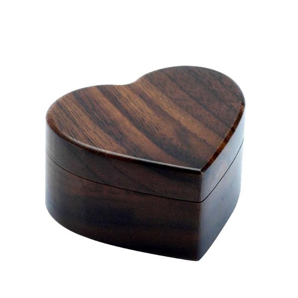 

heart shaped pocket vintage anniversary gift magnetic lid jewellery storage wooden ring box proposal mini engagement rustic, Pink;blue