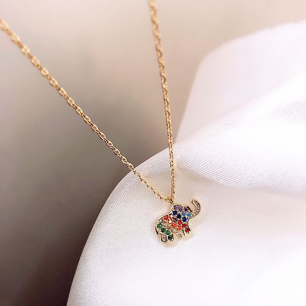 

xiaoboacc korean temperament elephant clavicle necklace pendant chain, Silver