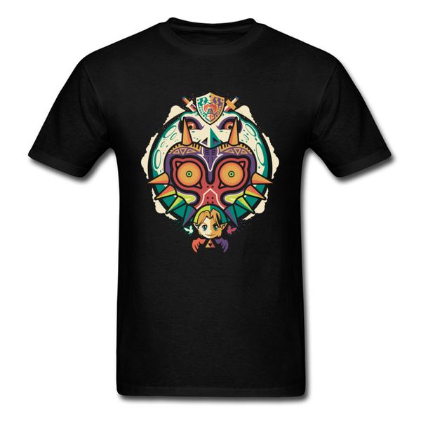 

game t shirt the legend of zelda majora's-mask terrible face 100% cotton round collar men t shirts customized print clothes