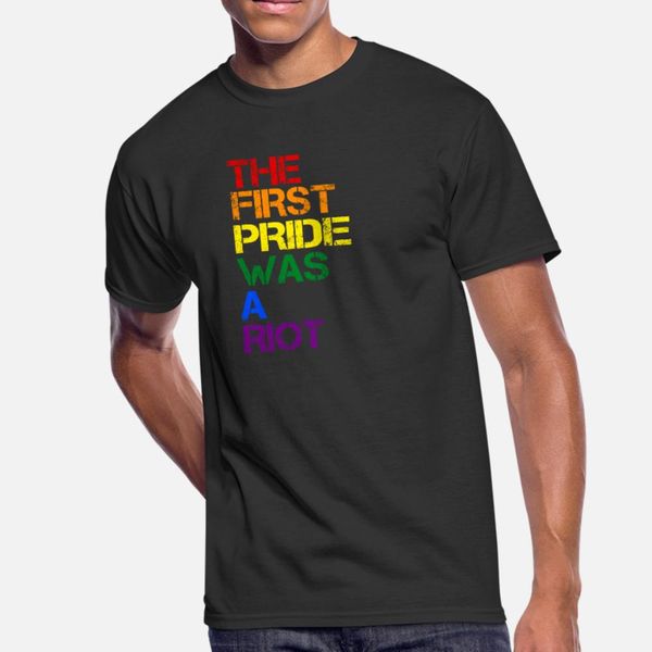 

the first gay pride was a riot lgbt 50th nyc t shirt men knitted tee shirt s-xxxl leisure crazy humor summer letter shirt