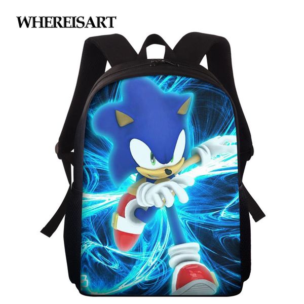 

whereisart hot schoolbag детская школа рюкзак mochila sonic the hedgehog детские ранцы мультфильм дизайн bagpack книжные сумки