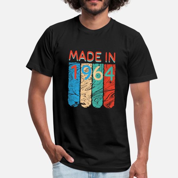 

manufactured in 1964 t shirt men knitted tee shirt round collar pictures sunlight comical spring novelty shirt, White;black