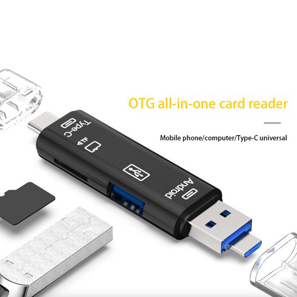 

5in1micro sd memory card reader adapter type c micro usb sd memory card adapter for macbook lapusb 3.0sdtf otg card reader ing
