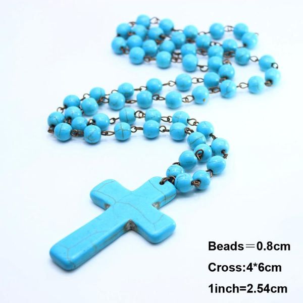 

pendant necklaces cross necklace sweater chain pine stone beads curved needle christian jewelry accessories gift friend, Silver