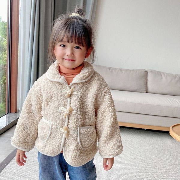 

2020 new style kids coat for autumn and winter coat plus velvet turn-down collar baby winter jacket, Blue;gray