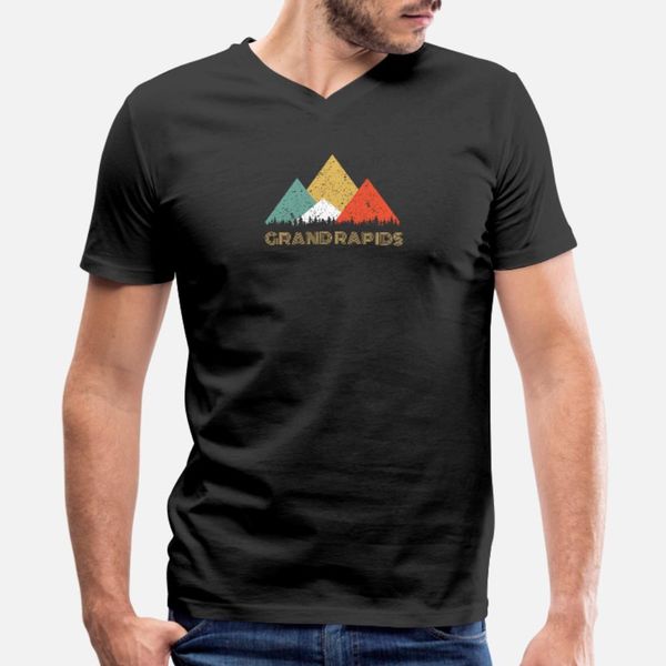

retro city of grand rapids mountain тенниска мужчин проектирование футболочку круглый воротник одежда fit смешной summer style kawaii рубашк