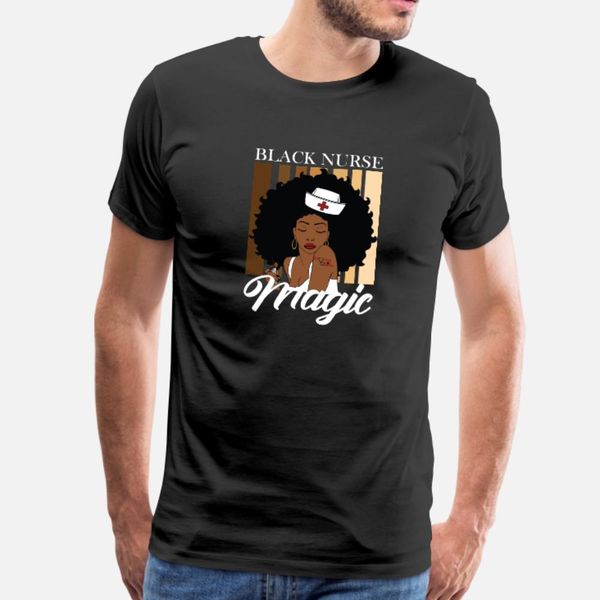 

dope black nurse magic african american afro woman t shirt men printing 100% cotton crew neck leisure graphic new fashion shirt