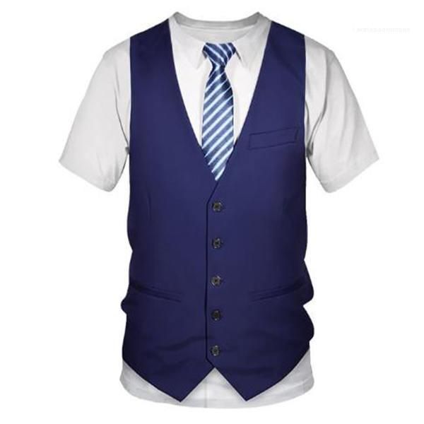 

t shirts hip hop streetwear black 3d fake suit print t shirt men 2020 brand short sleeve t shirt men funny slim fit, White;black