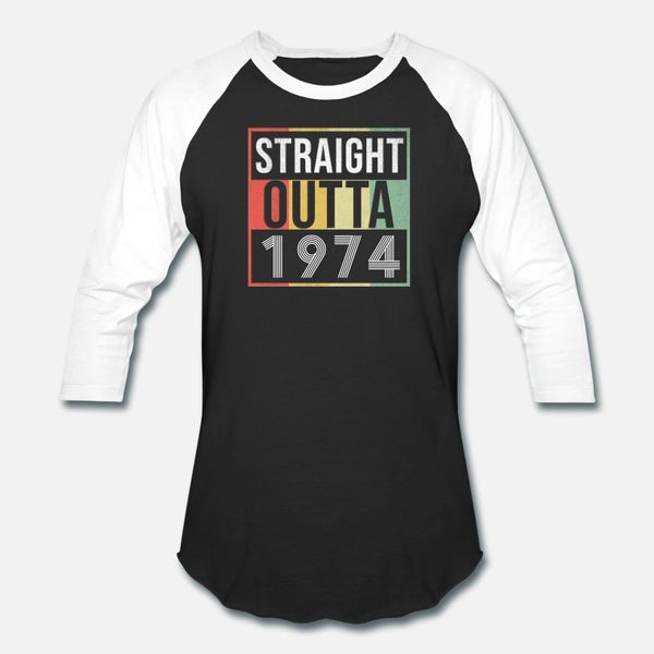 

straight outta 1974 t shirt men design tee shirt round neck leisure fitness new fashion spring autumn kawaii shirt, White;black