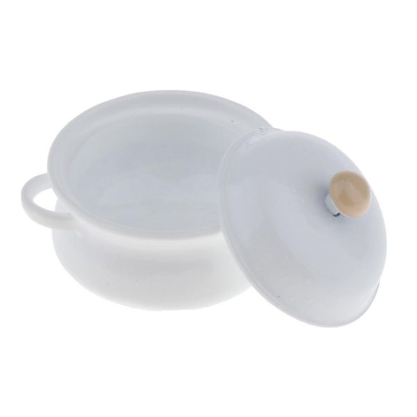 

1:12 dollhouse миниатюрный металл горшки - белый