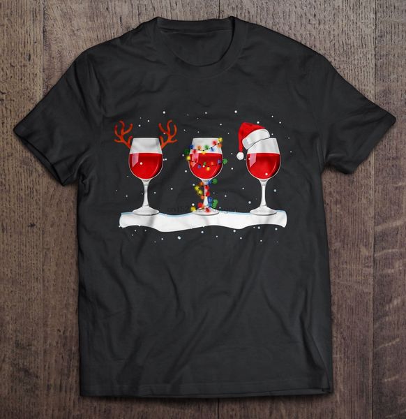 

men t shirt deer christmas lights santa hat wine christmas sweater women t-shirt