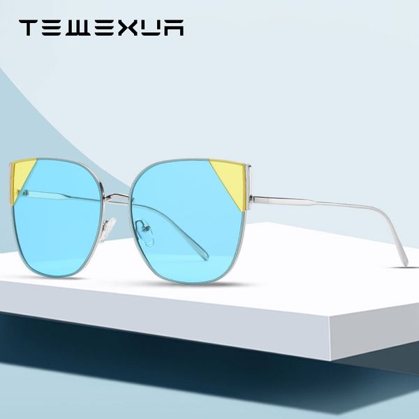 

tewexua new cat eye sunglasses personality metal cat ear frame women banquet shopping essential eyewear uv400 sun glasses, White;black