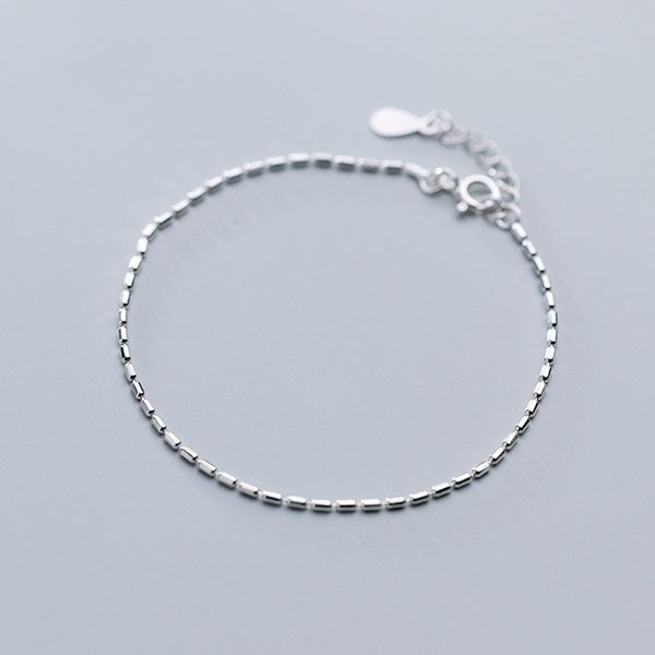

s925 sterling silver color simple glossy beaded bracelet 19cm long for women daughter lady jewelry gift, Golden;silver