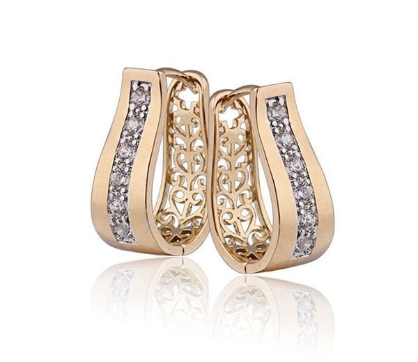 

new gold-color cz zirconia hoop earrings for women bijoux cc earings pendientes014, Golden;silver
