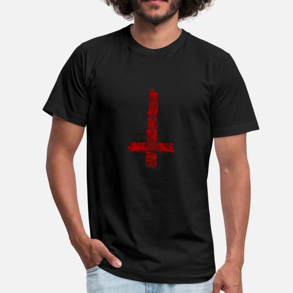

satanic inverted baphomet cross satan occult t shirt men fitness short sleeve round neck solid color fitness basic spring autumn shirt