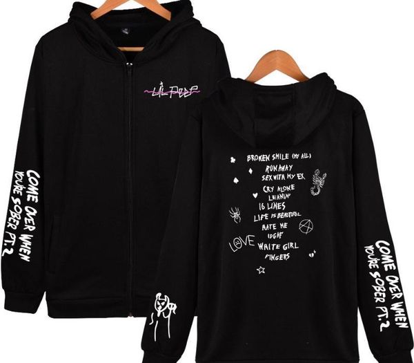 

rap lil peep streetwear men zipper hoodies coats casual harajuku zipper sweatshirts k- men popular fashion clothes, Black