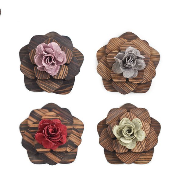 

wooden bow tie wooden brooch for cloth art wedding wine banquet brooch formal dress, Blue;purple