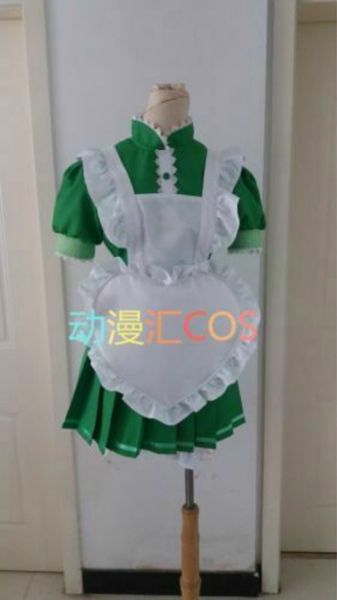 

tokyo mew mew retasu midorikawa mew lettuce maid dress cosplay costume, Black;red