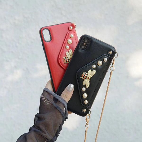 

luxury designer crossbody necklace wallet phone case for iphone 11 pro xs max xr x 7 8 6 6s plus with lanyards shoulder neck strap cover
