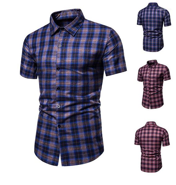 

neck casual shirts mens summer shirts designer plaid shrits fashion natural color single breasted shirt short sleeve lapel, White;black