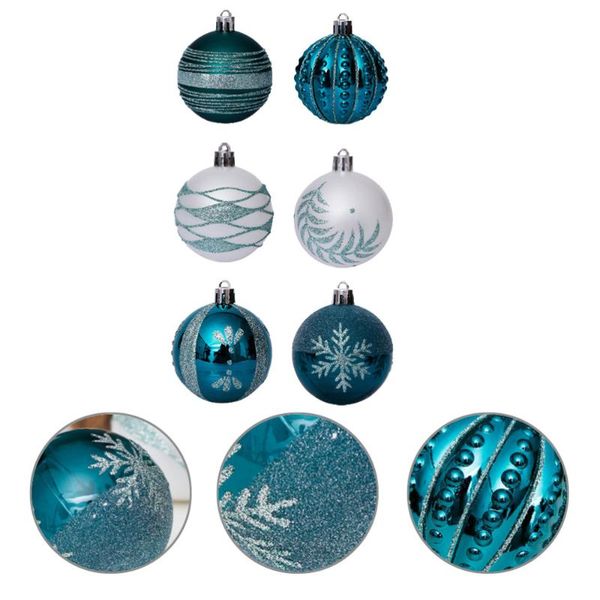 

30pcs christmas hanging christmas ball set scene layout props (green+white