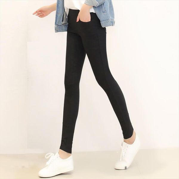 

2020 fashion women casual slim stretch denim jeans leggings jeggings pencil pants thin skinny leggings jeans womens clothing hip, Black