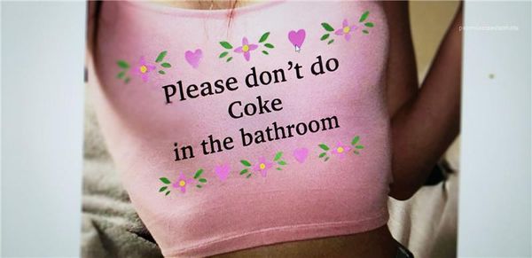 

solid color crop girls summer short camis letter printed women tanks fashion designer, White