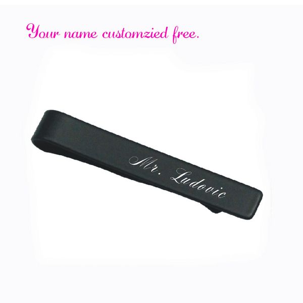 

10pcs fashion silver simple necktie tie pin customized with your name/logo/design logodesign +logo engraved