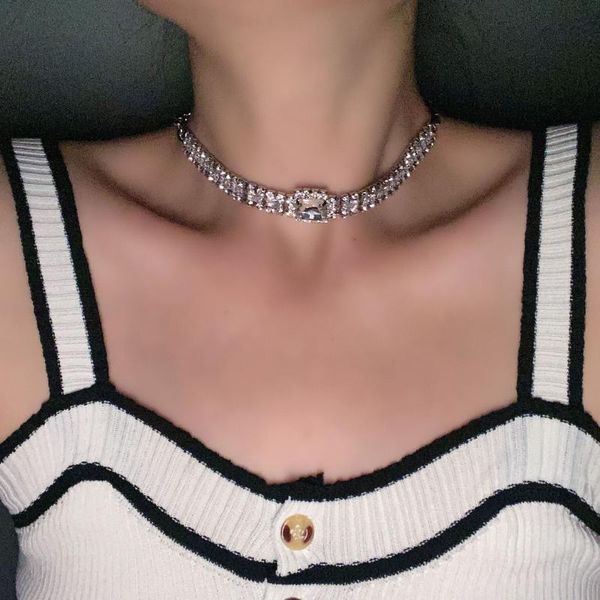 

european and american retro choker clavicle necklace female, Silver