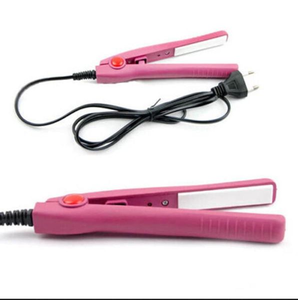 

us plug mini ceramic hair care curl straightener flat iron perm splint tourmaline curling irons styling tools, Black