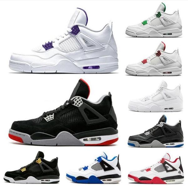 

мужчины баскетбол обувь jumpman 4 4s black cat 2020 rasta se неон metallic фиолетовый зеленый оранжевый красный белый цемент cavs фиба мужск