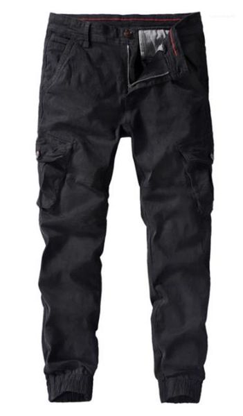 

mens designer cargo pants fashion loose panelled zipper mens cargo pants casual males clothing mulit pockets, Black
