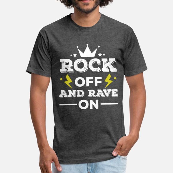 

rave rock off and rave on t shirt men knitted short sleeve euro size s-3xl trend loose funny spring autumn family shirt