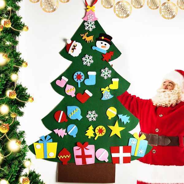 

3d diy felt christmas tree with 31 christmas decorations for home tree decoration xmas gifts new year