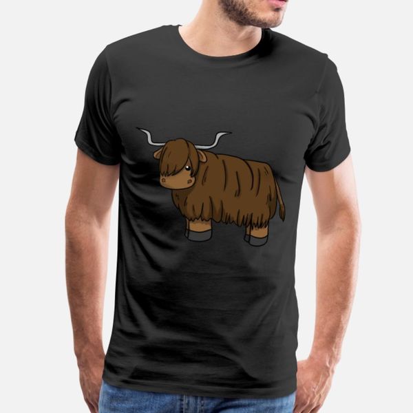 

scottish highland cattle t shirt men create 100% cotton o-neck novelty cute building spring trend shirt