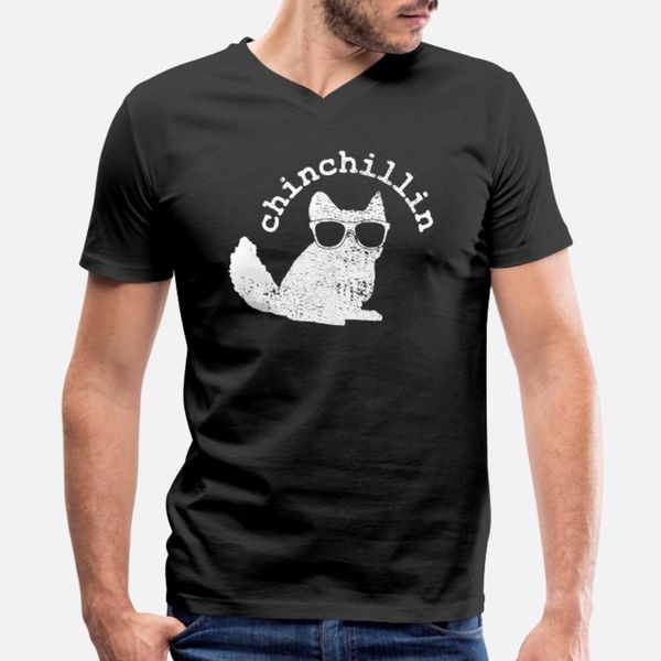 

chinchilla chinchilla t shirt men loose 100% cotton crew neck vintage loose casual summer style unique shirt
