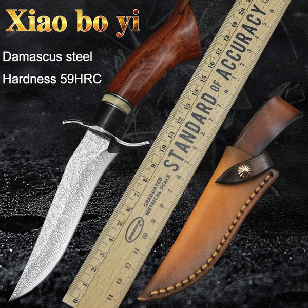 

Damascus steel VG10 steel Tools Camping Hunting Straight Knife Outdoor Tools Tactical Self-defense Tools Knives Handmade Fixe
