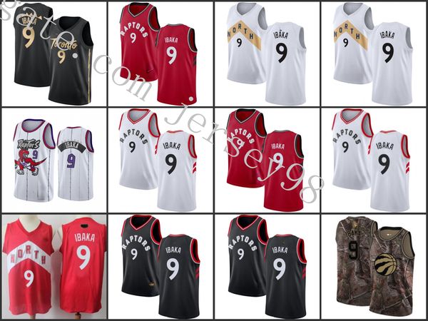 

toronto raptors men #9 serge ibaka white nba golden swingman stitched jersey, Black