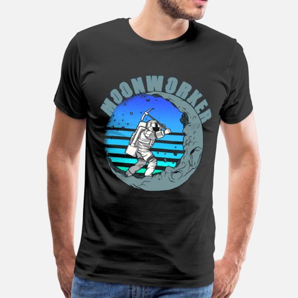 

moon astronaut worker moon worker t shirt men crazy tee shirt s-xxxl male crazy comical spring cool shirt
