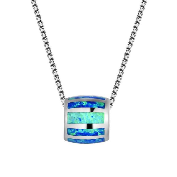 

pendant necklaces opal barrel necklace men and women couple jewelry light luxury fashion for 2021, Silver