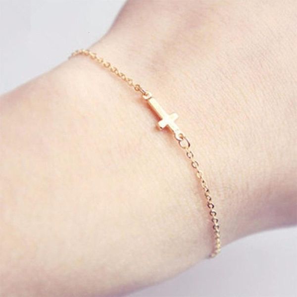 

classicchristian горизонтальные сбоку креста braceletsbangle для женщин мужчины из нержавеющей стали золото серебро цвет bridesmaids подарок, Black