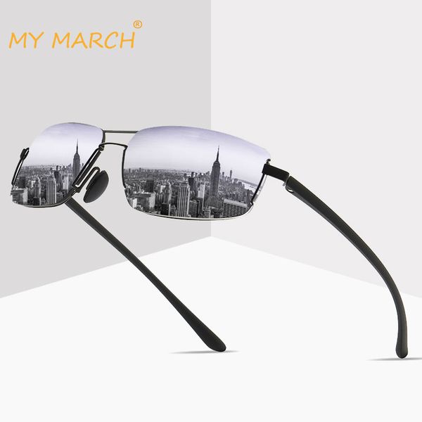

mymarch ultralight tr90 polarized sunglasses men brand designer driving shades male sun glasses square vintage eyewear oculos, White;black