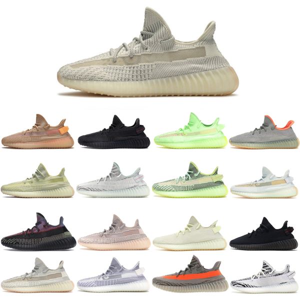 

2020 the most popular men running shoes earth flax 3m reflective women sneakers black white sneakers