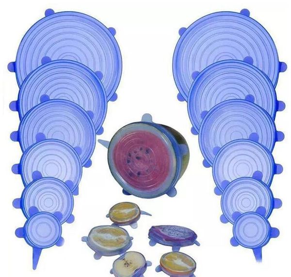 

heat save container of resisting lids 6pcs/set silicone all food durable sizes food keeping cover shapes fresh and fits reusable lov cxnesc