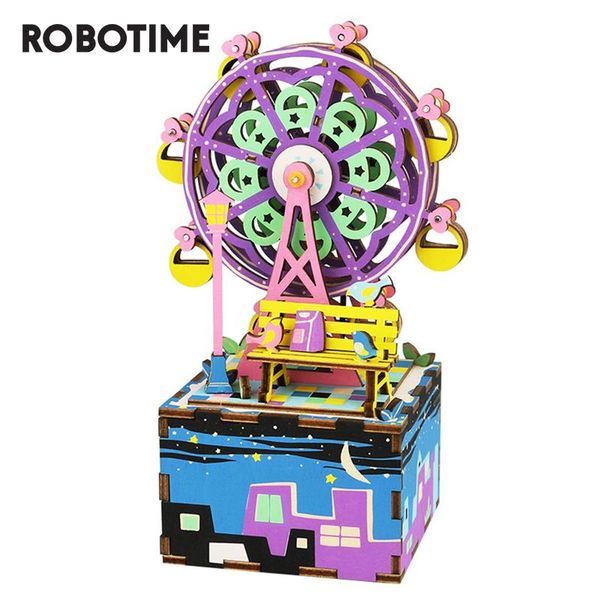 

ferris for wheel box 3d diy wooden am402 toys assembly birthday children robotime puzzle model musical music kits building gift zuxzg
