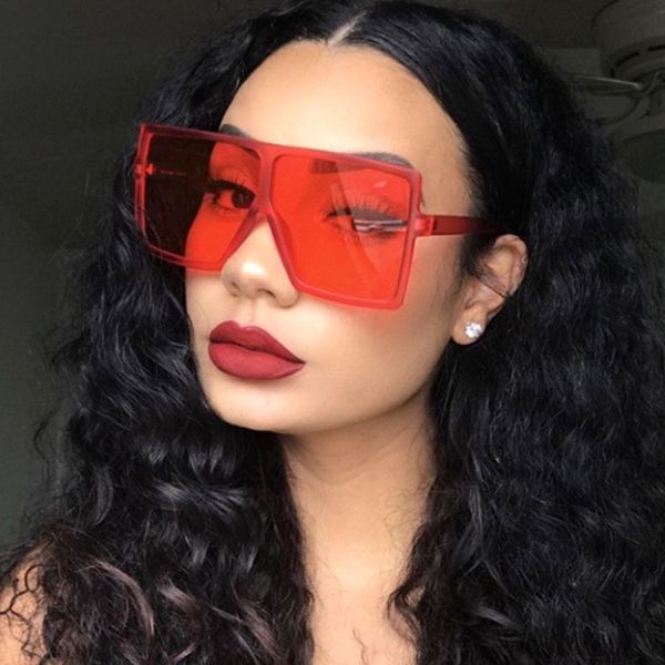 

24 colors ins fashion sunglasses big oversized sun glasses for women and men pc square frame metal hinge colors wholesale1, White;black