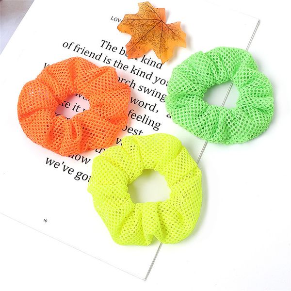 

mesh trendy hair scrunchies bobble solid color sports elastic dance headband rope women hair band ring scrunchie ponytail