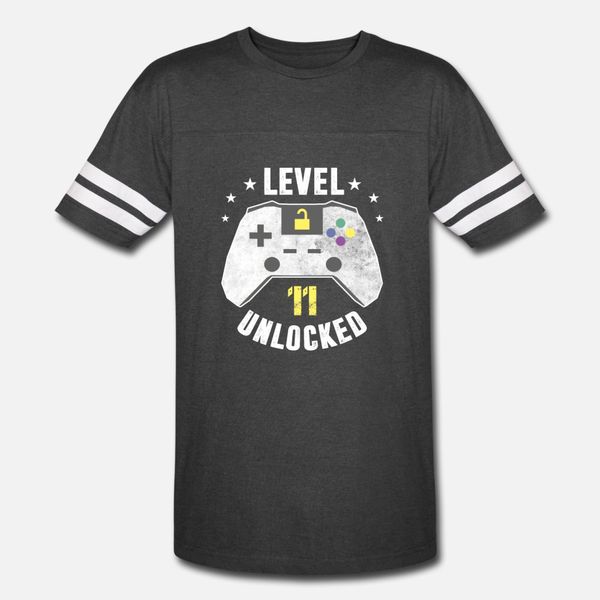 

level 11 unlocked 11th birthday gift design t shirt men customize short sleeve s-xxxl vintage authentic summer style letter shirt